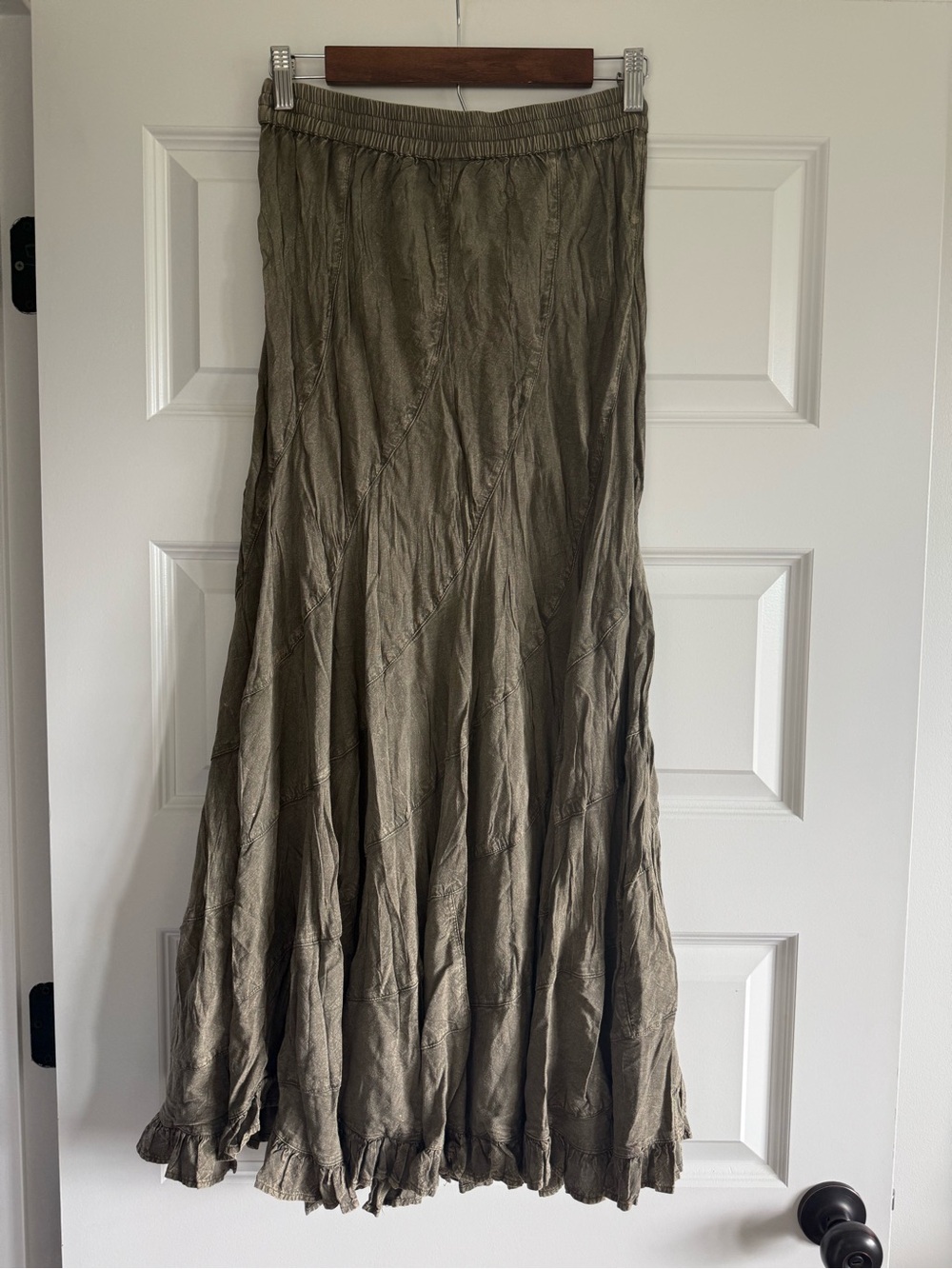 Young Threads Olive Green Boho Maxi Skirt Size Medium NWT - Picture 7 of 14